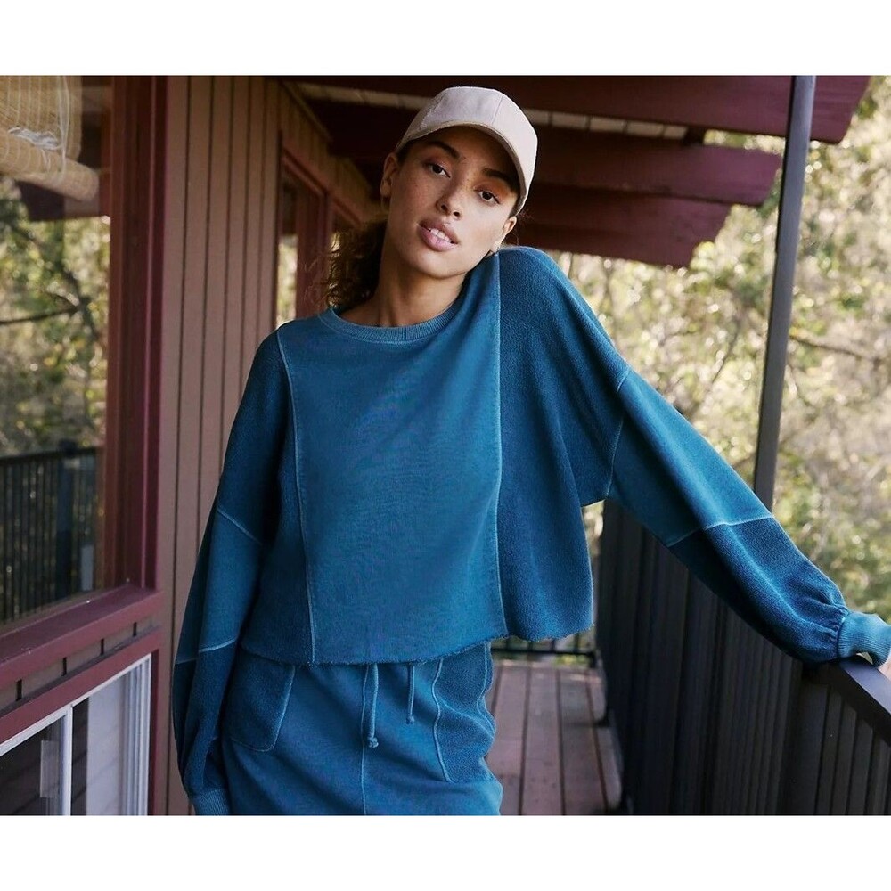 Saturday Sunday Anthropologie Tyra Lounge Pullover Top Sweatshirt M 291236